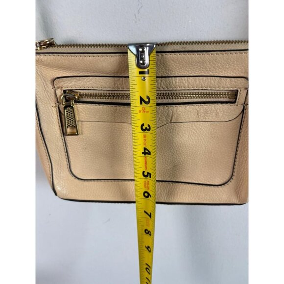 Rebecca Minkoff Avery Crossbody Bag Beige Leather Gold Chain Strap Small Purse - Picture 4 of 8